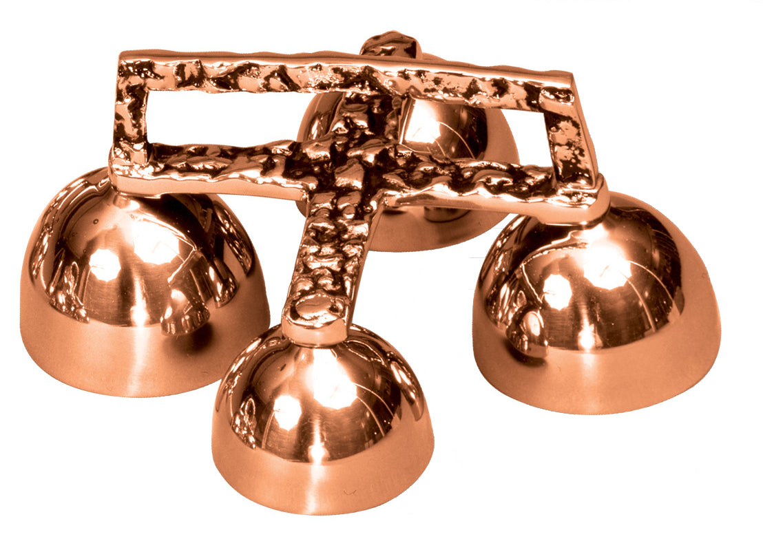 Altar Bell Set, Bronze or Brass, Textured Handle