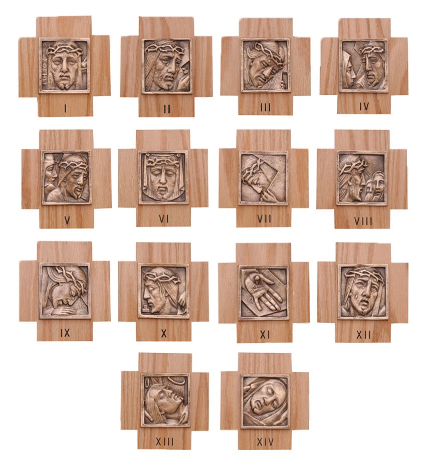 Stations Of The Cross | 6-1/2” x 6-1/2” | Bronze & Wood | Additional Stations