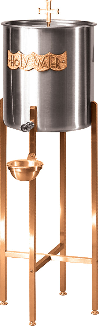 Holy Water Reservoir, 48", Aluminum & Steel, 10 Gallon, Two-Tone