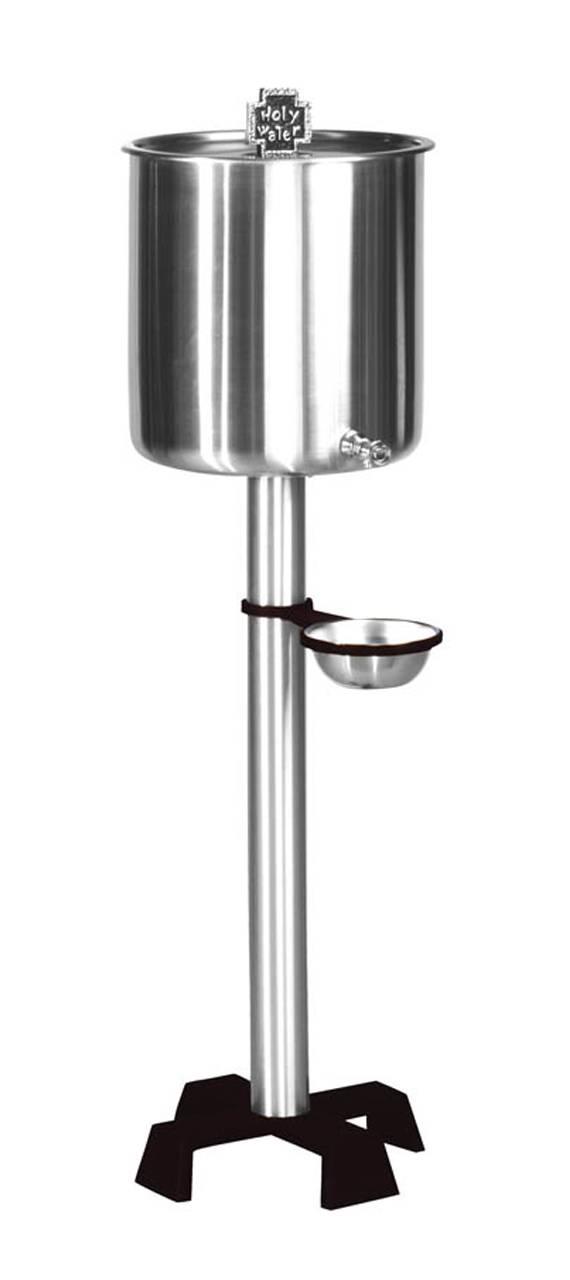 Holy Water Reservoir | 45" | Steel | 6 Gallon | Cross Accent Handle
