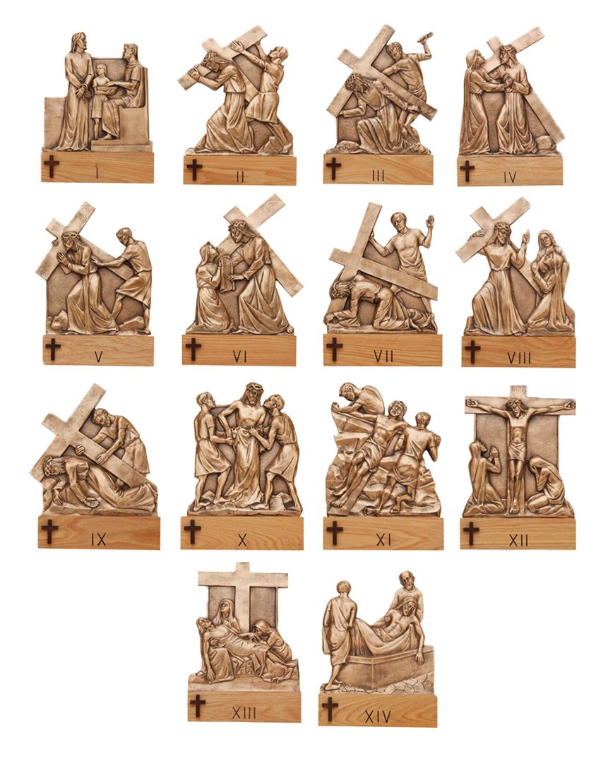 Stations Of The Cross | 13” x 19” | Bronze & Wood | Additional Stations