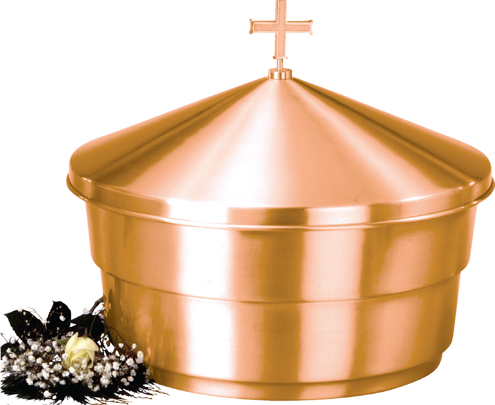 Baptismal Font, 2 Sizes, Bronze, Lid With Cross