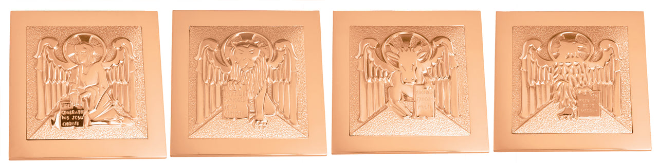Wall Plaque Set, 6-3/8 x 6-3/8, Bronze, Evangelists, Set Of 4