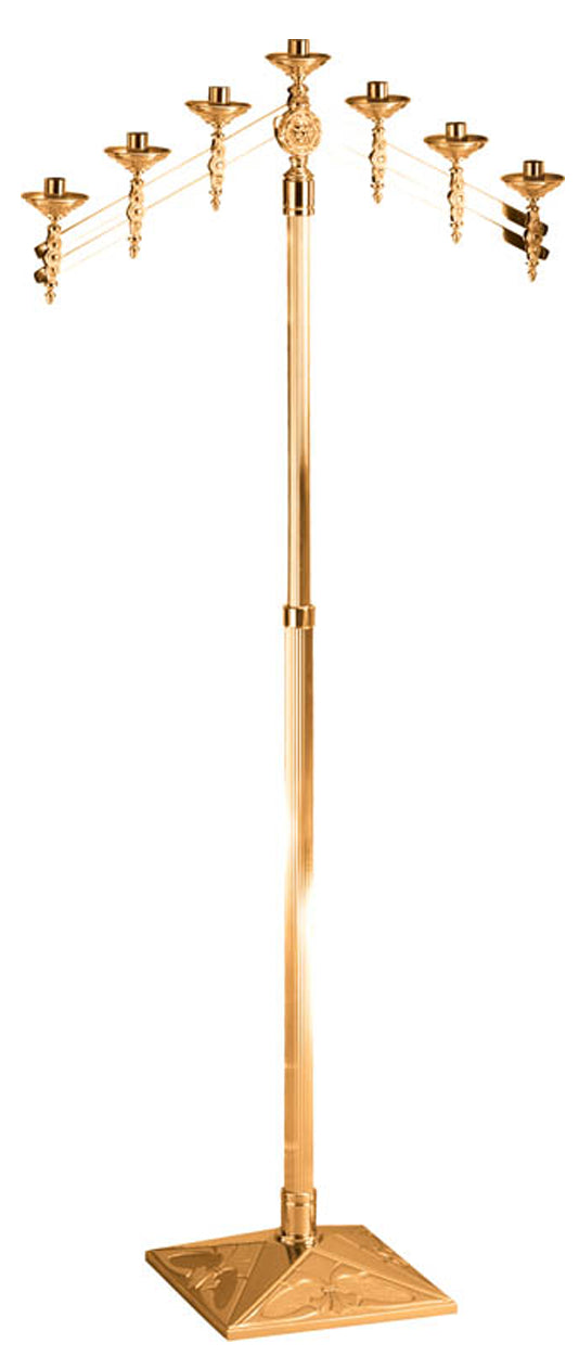 Floor Candelabra, 3, 5 or 7 Sconce, Bronze or Brass, Adjustable