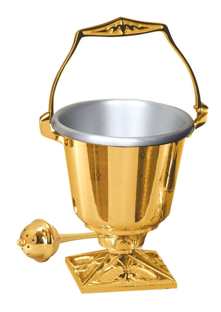 Aspersorium Set with Square Base, Bronze or Brass