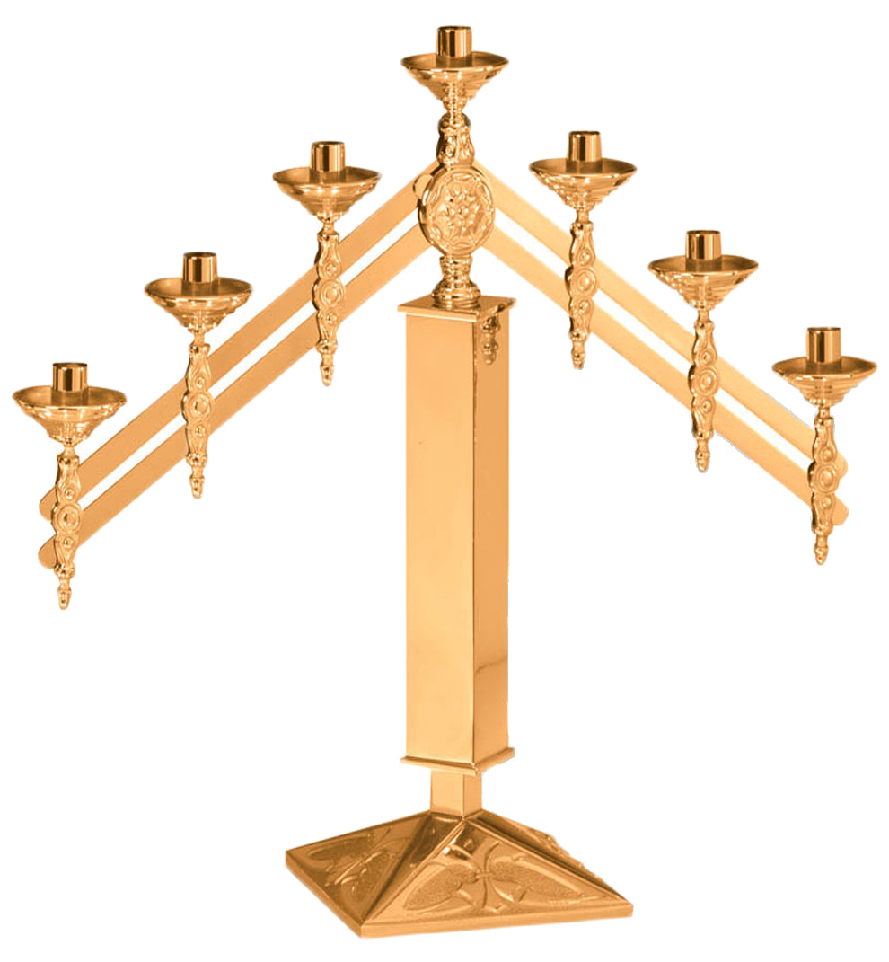 Altar Candelabra, 3, 5 or 7 Sconces, Bronze or Brass, Adjustable