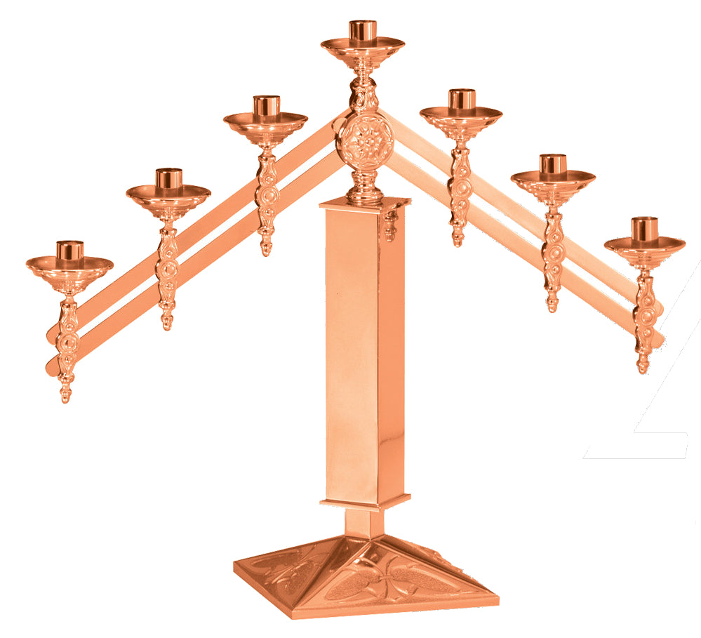Altar Candelabra, 3, 5 or 7 Sconces, Bronze or Brass, Adjustable