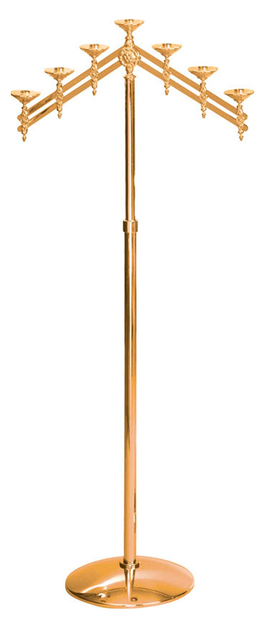 Floor Candelabra, 3, 5 or 7 Sconce, Bronze or Brass, Adjustable