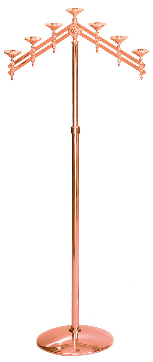 Floor Candelabra, 3, 5 or 7 Sconce, Bronze or Brass, Adjustable