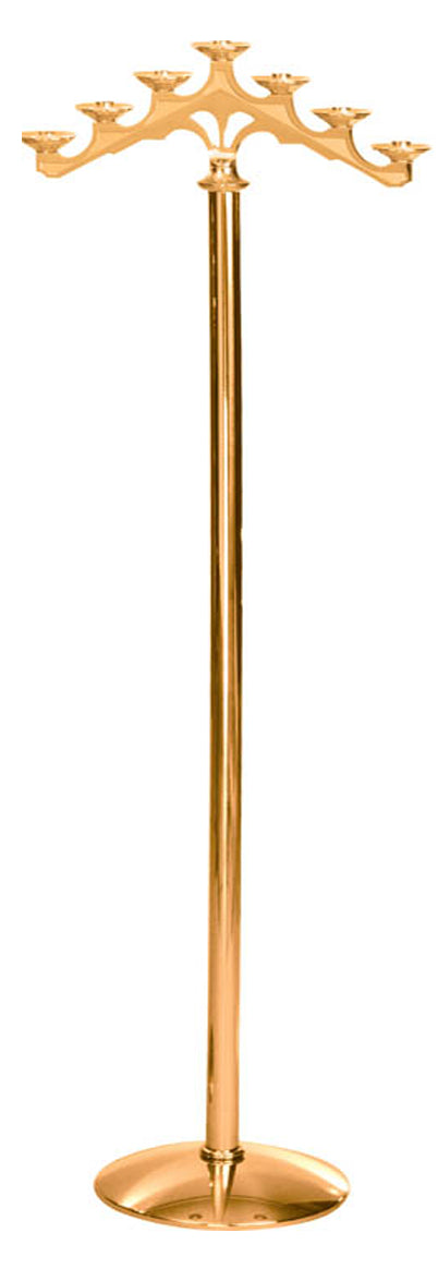 Floor Candelabra, 3, 5 or 7 Sconce, Bronze or Brass, Fixed Arm