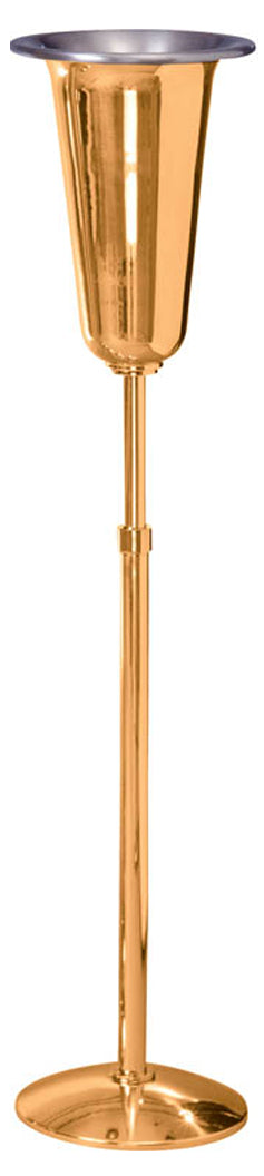 Standing Altar Vase, 44" - 67", Bronze or Brass, Adjustable, Round Base