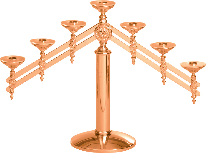 Altar Candelabra, 3, 5 or 7 Sconces, Bronze or Brass, Adjustable