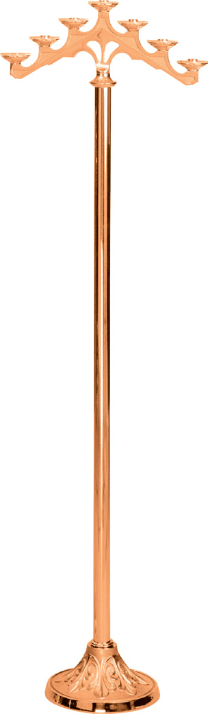 Floor Candelabra, 3, 5 or 7 Sconce, Bronze or Brass, Fixed Arm, Round Base