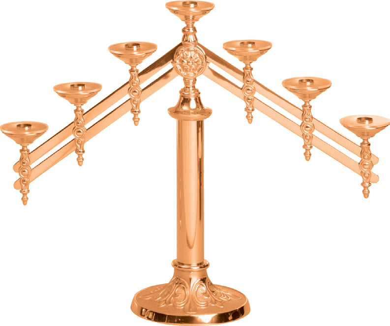 Altar Candelabra, 3, 5 or 7 Sconces, Bronze or Brass, Adjustable
