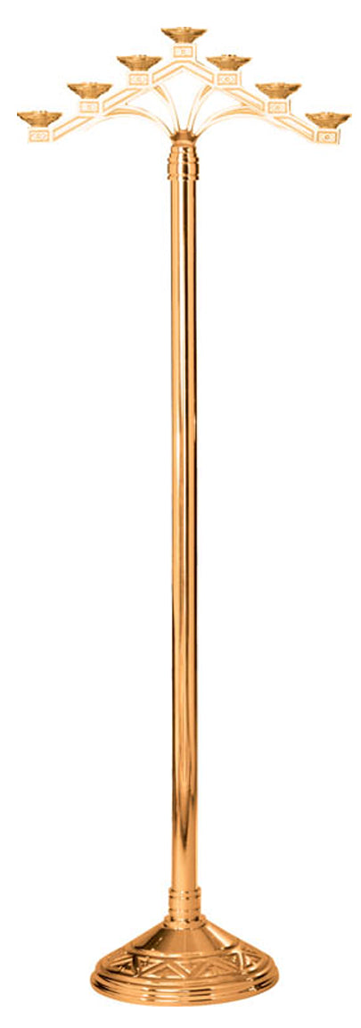 Floor Candelabra, 3, 5 or 7 Sconce, Bronze or Brass, Fixed Arm, Round Base