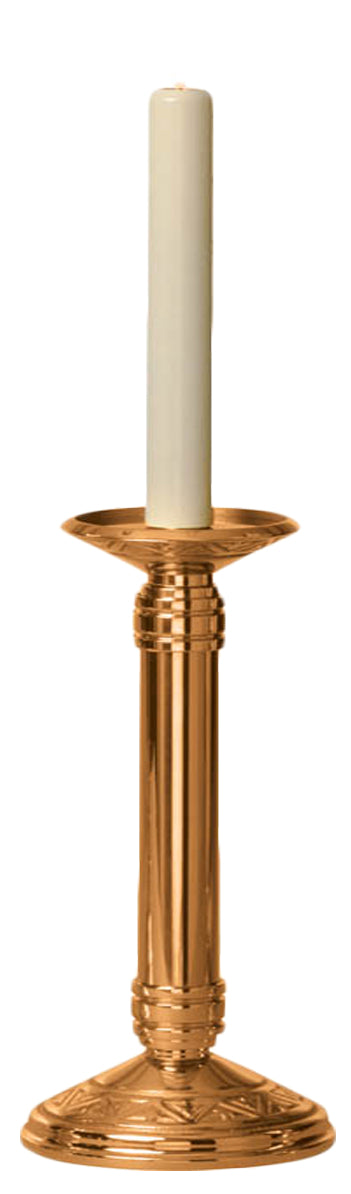 Altar Candlestick, 10 Sizes, Brass or Bronze, Round Base & Column