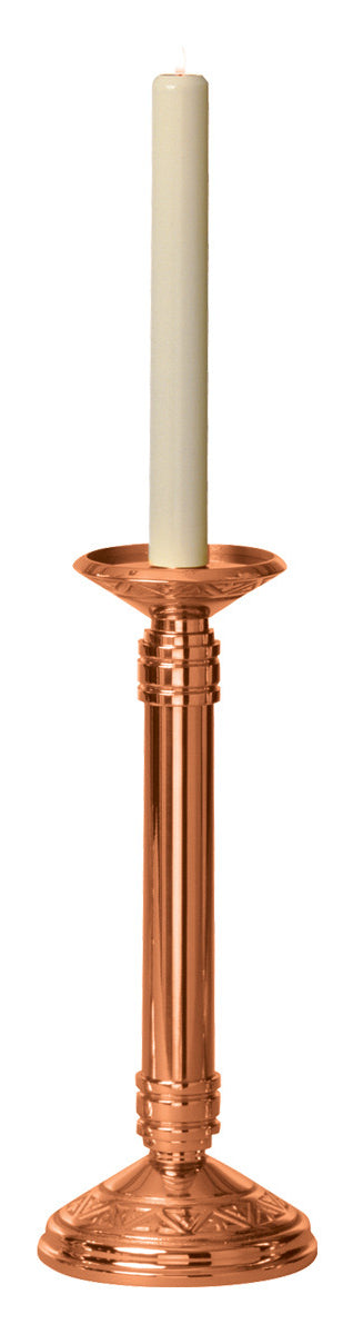 Altar Candlestick, 10 Sizes, Brass or Bronze, Round Base & Column