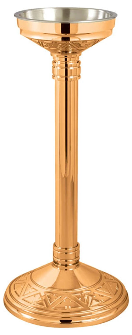 Holy Water Font, Standing, 36", Bronze or Brass, Round Base
