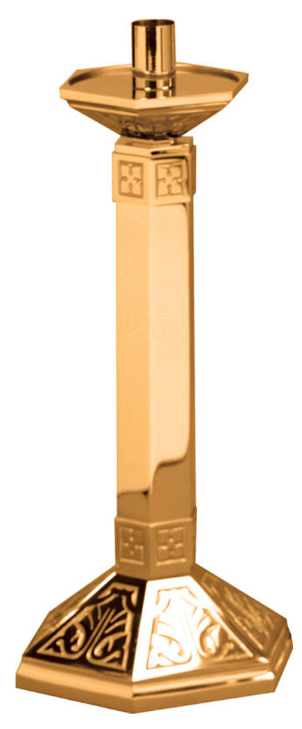 Paschal Candlestick, 28", Bronze or Brass, Hexagonal Base & Column