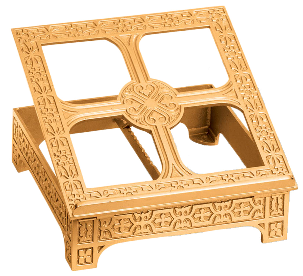 Missal Stand, 13" x 13", Brass or Bronze, Adjustable