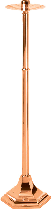 Processional Candlestick, Bronze or Brass, Hexagonal Base, 46"