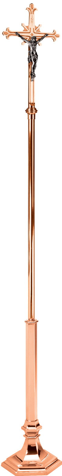 Processional Crucifix, Bronze or Brass, Embellished Cross, 92"