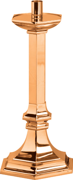 Paschal Candlestick, 28", Brass or Bronze, Hexagonal Column & Base