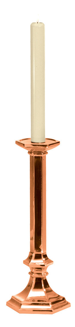 Altar Candlestick, 10 Sizes, Brass or Bronze, Hexagonal Base & Column