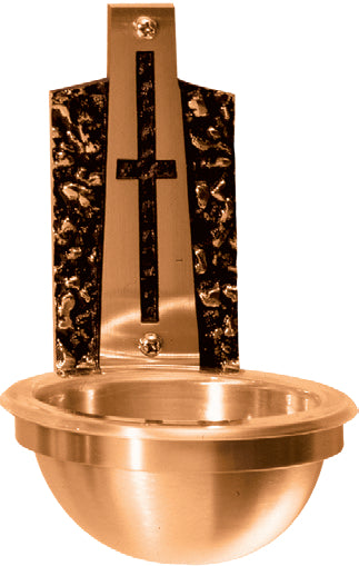 Holy Water Font, Wall Mount, Bronze, Contemporary Style