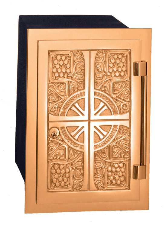 Wall Tabernacle, 10" x 14", Bronze, Cross Grapes & Wheat