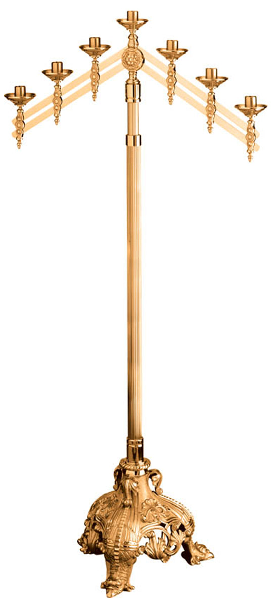 Floor Candelabra with Adjustable Arms, Available in 3, 5 and 7 Lites