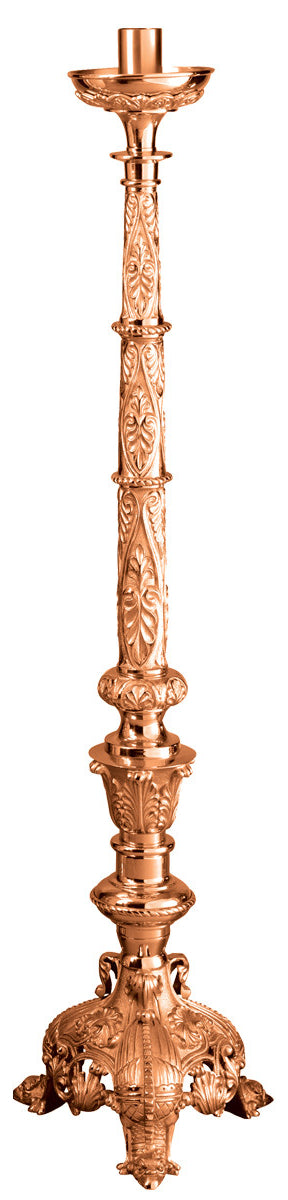 Paschal Candlestick, 48", Brass or Bronze, Ornate Column & Base