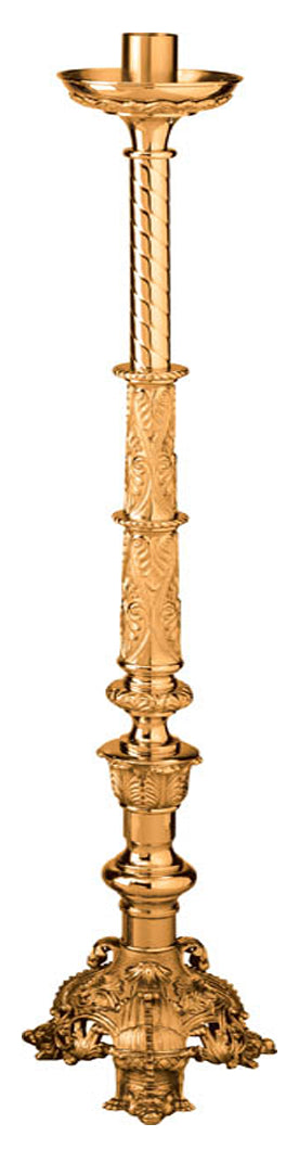 Processional Candlestick, 47", Bronze or Brass, Footed Base