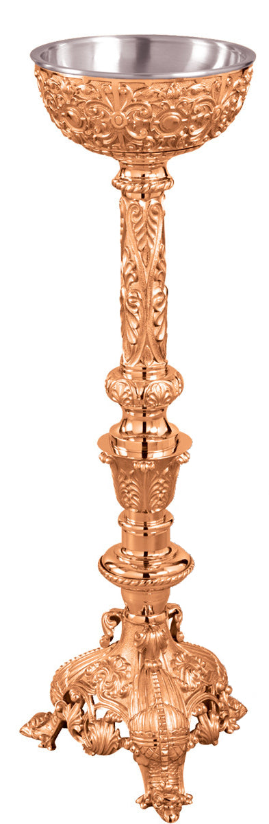 Standing Holy Water Font, Bronze or Brass, Footed Base