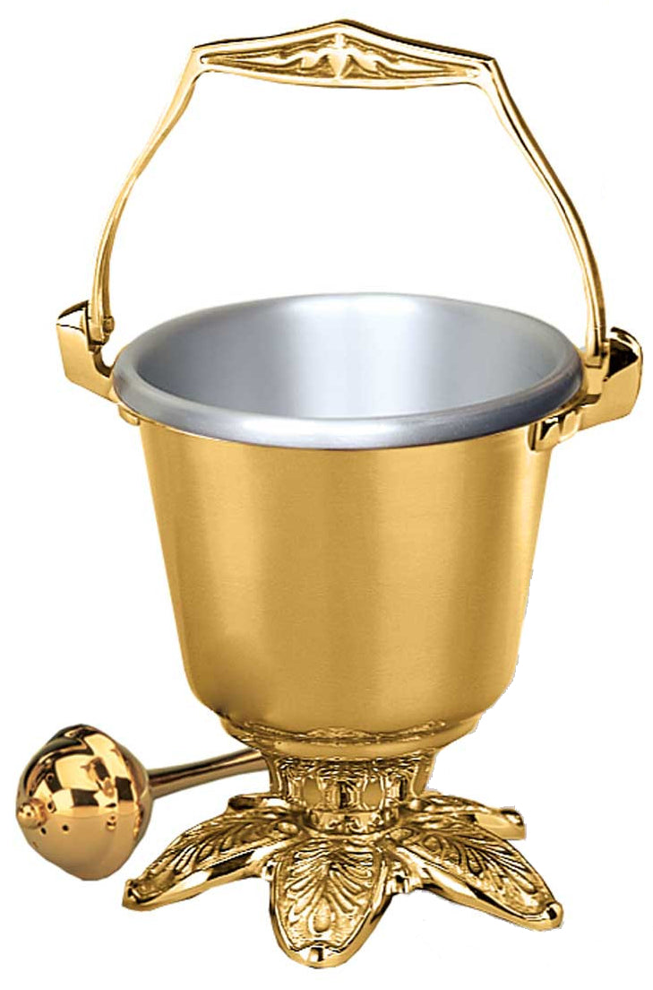 Aspersorium Set with Footed Base, Bronze or Brass