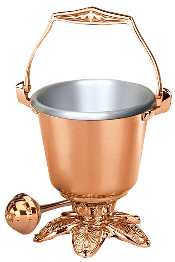 Aspersorium Set with Footed Base, Bronze or Brass