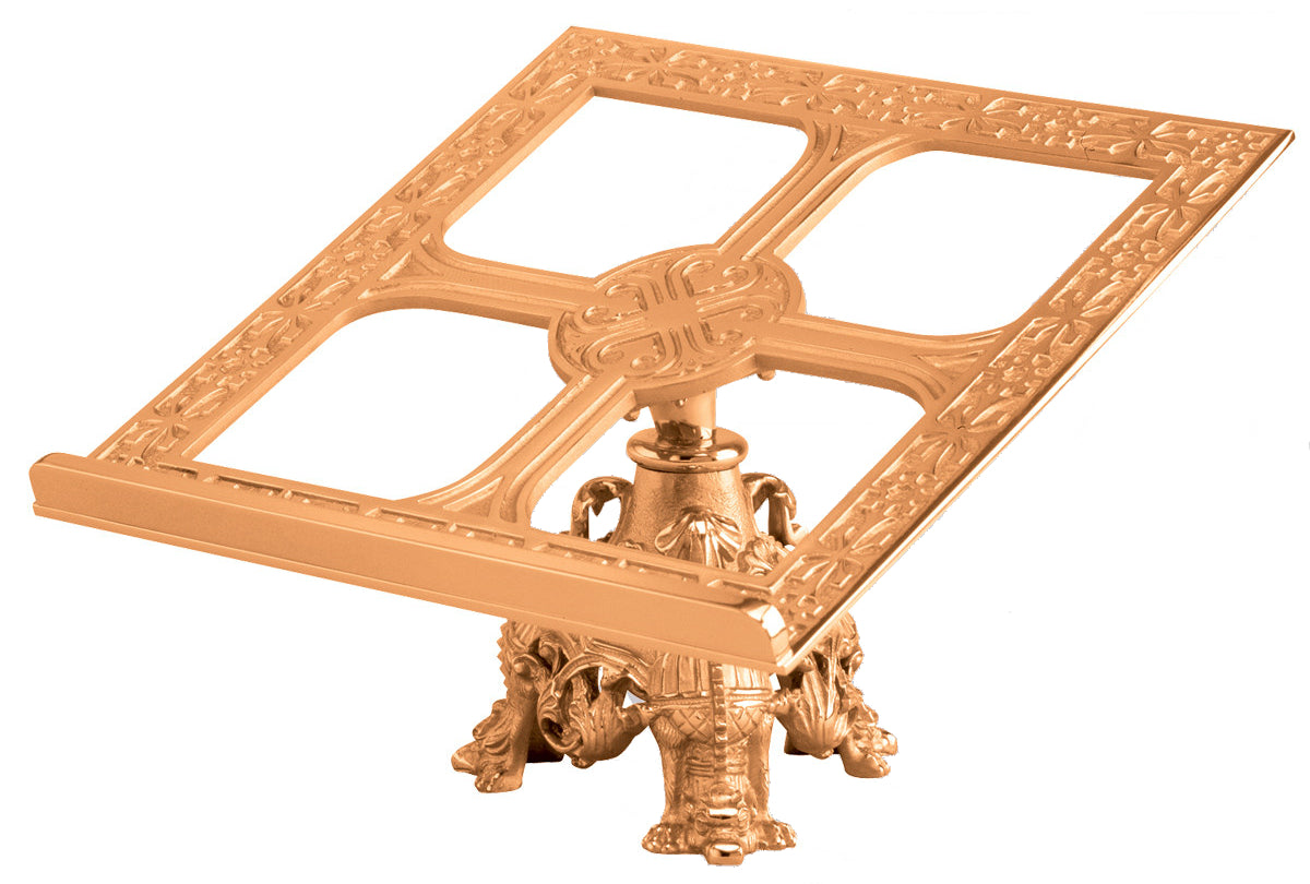 Missal Stand, 13x13, Brass or Bronze, Ornate Base