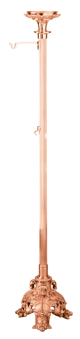 Thurible & Incense Boat Stand, Bronze or Brass, 1 Shelf, 2 Hooks, Footed Base