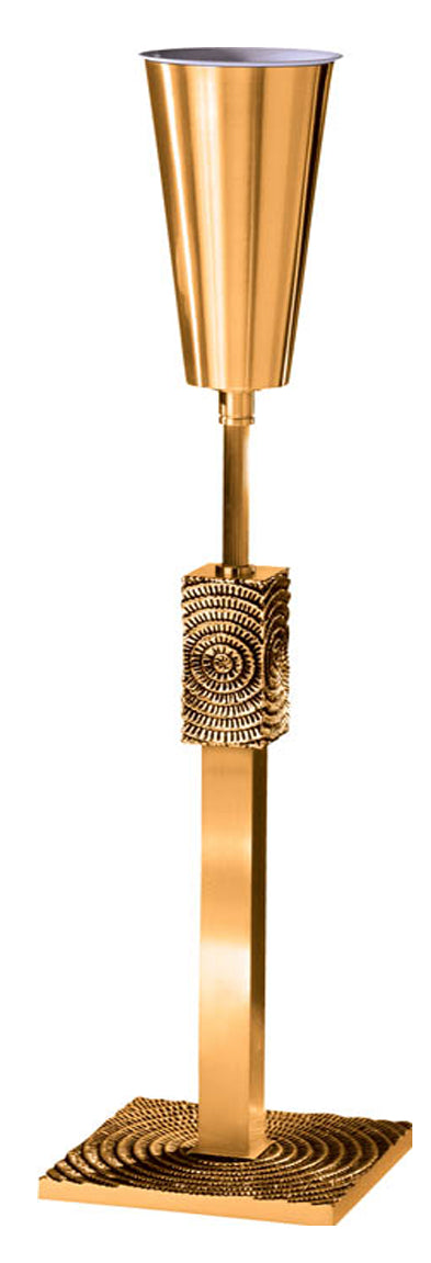 Standing Altar Vase, 2 Sizes, Bronze or Brass, Adjustable, Modern Base