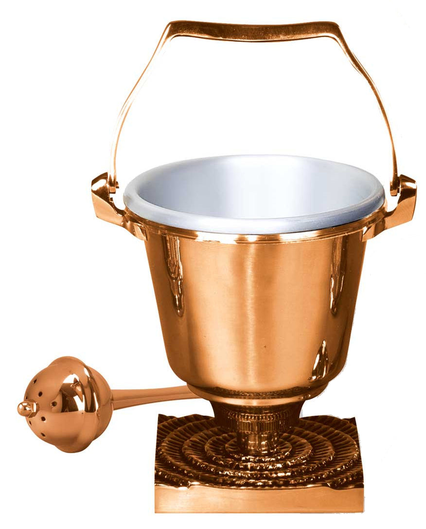 Aspersorium Set with Modern Base, Bronze or Brass