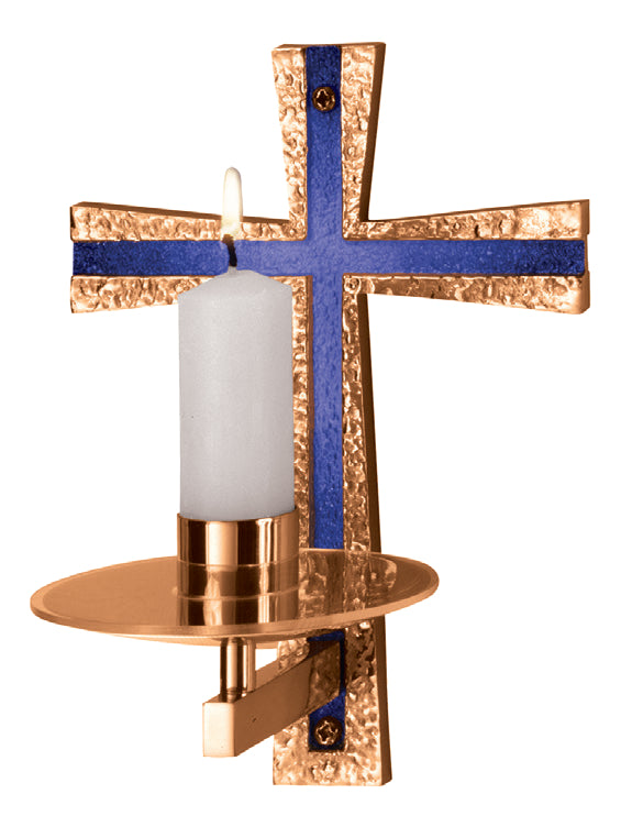 Consecration Candleholder, 8" x 10", Brass or Bronze, Color Accent