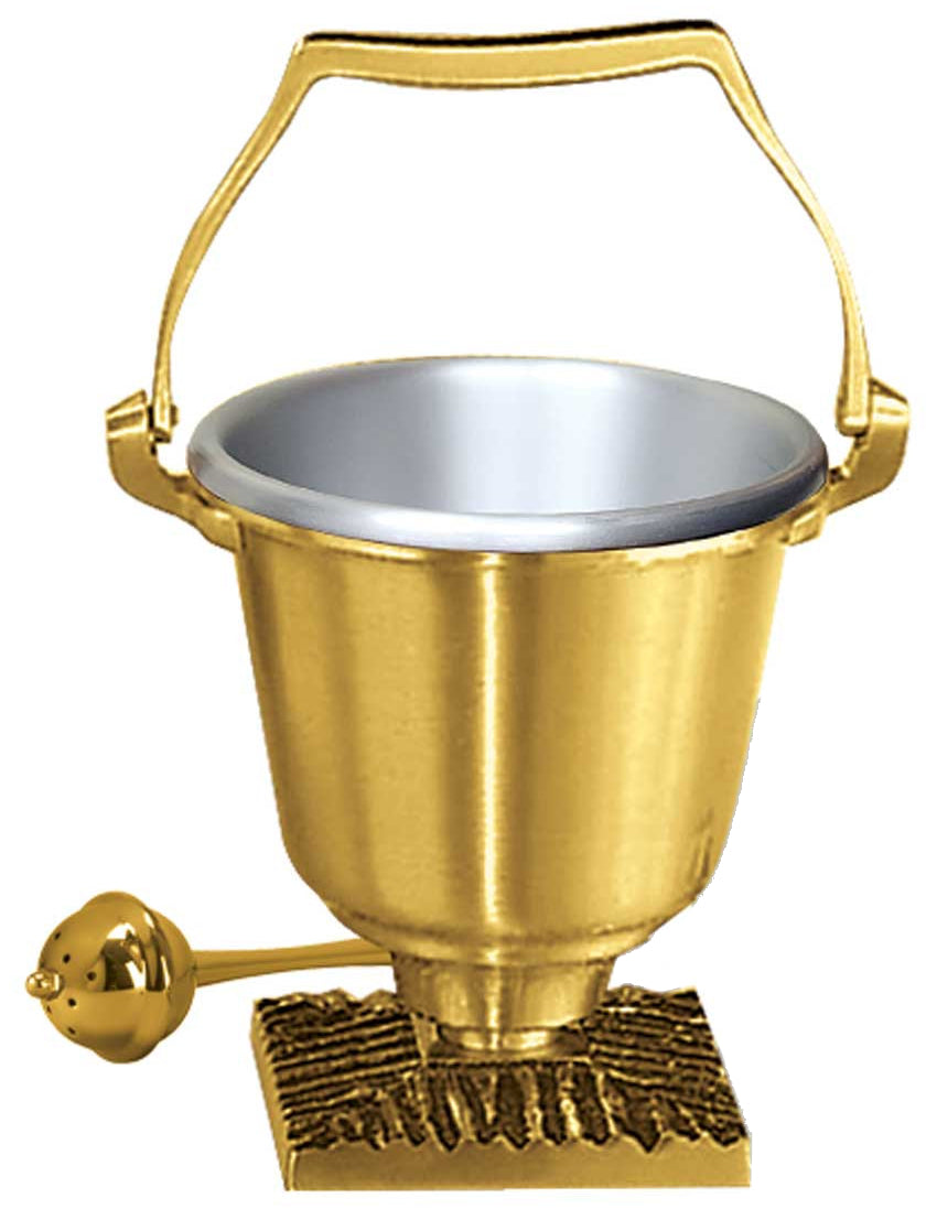 Aspersorium Set with Square Base, Bronze or Brass