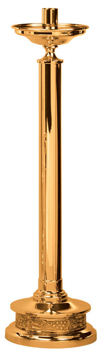 Paschal Candlestick, 28", Brass or Bronze, Round Column & Base