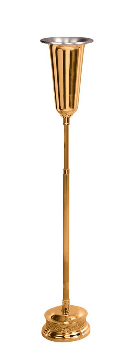 Standing Altar Vase | 2 Sizes | Bronze or Brass | Adjustable | Round Base