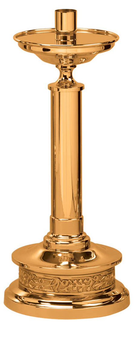 Paschal Candlestick, 28", Brass or Bronze, Round Column & Base