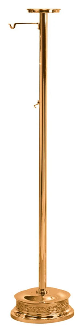 Thurible & Incense Boat Stand, Bronze or Brass, 1 Shelf, 2 Hooks, Round Base