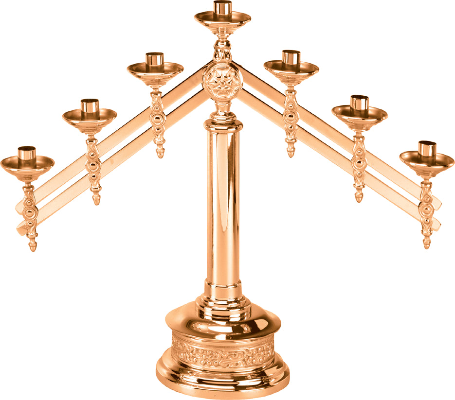 Altar Candelabra, 3, 5 or 7 Sconces, Bronze or Brass, Adjustable