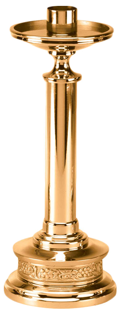 Altar Candlestick, 8 Sizes, Brass or Bronze, Round Base & Column