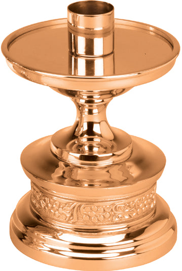 Altar Candlestick, Available in Brass or Bronze, 7"