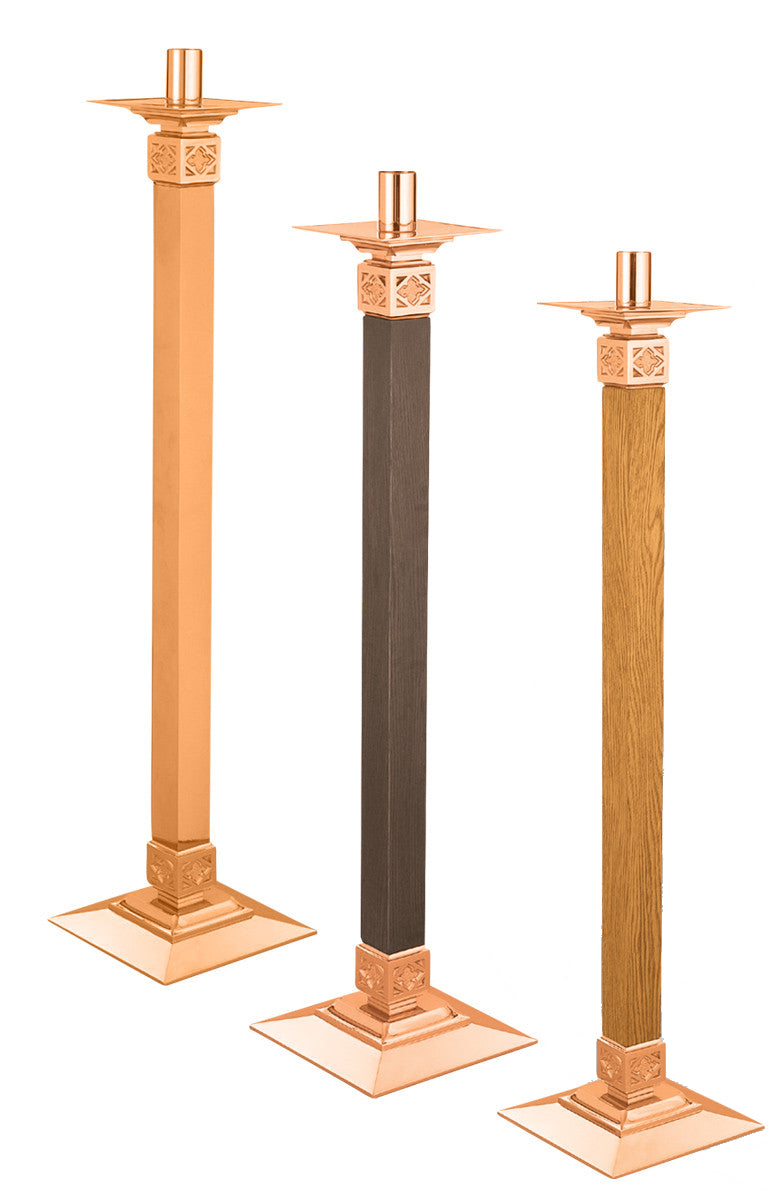Paschal Candlestick, 2 Sizes, Brass or Bronze, Square Column & Base